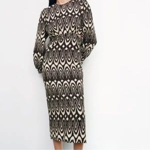 Zara Dress black and white midi dress with cut outs and slit